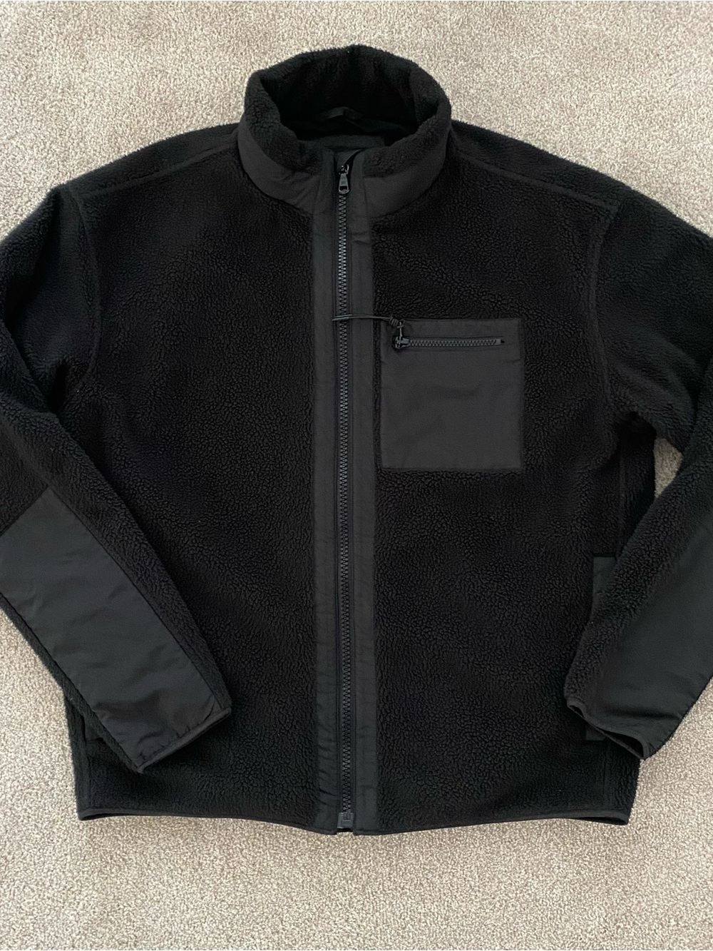 Hollister Black Full‑Zip Sherpa Jacket